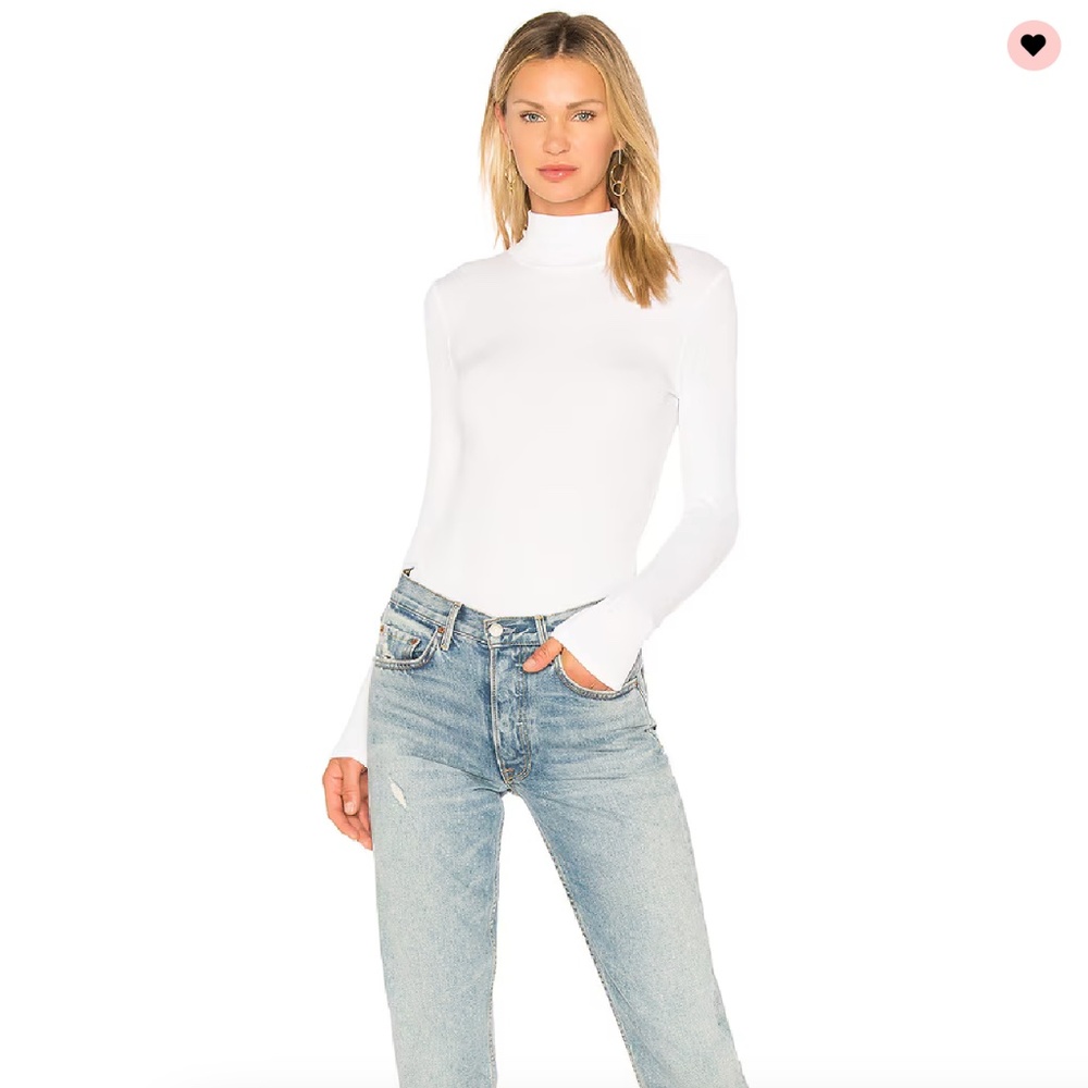 NWOT Revolve n:PHILANTHROPY Brooke Turtleneck Bodysuit XS White Ribbed Thong